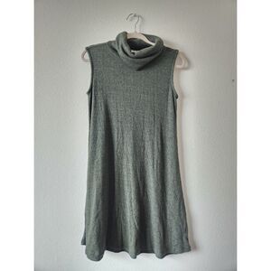 Michael Stars Ribbed Cowl‎ Neck Sleeveless Grey Knit Shift Dress Size S